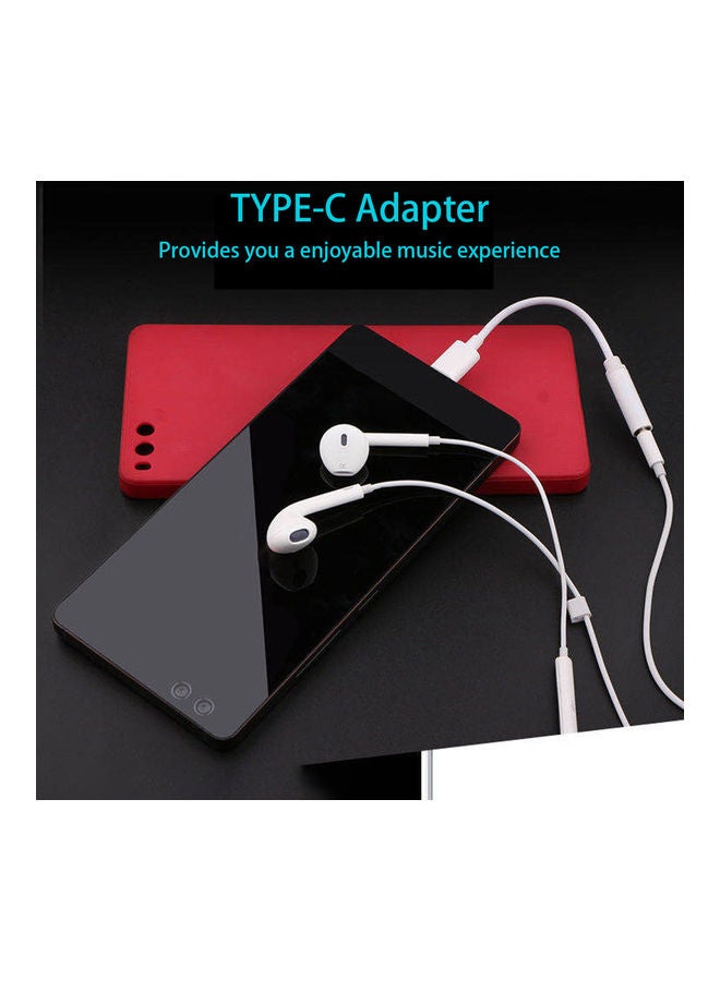 Mobile Phone Accessories Type C to 3.5mm Audio Cable Earphone for Huawei/SAMSUNG/XIAOMI White - Image 4