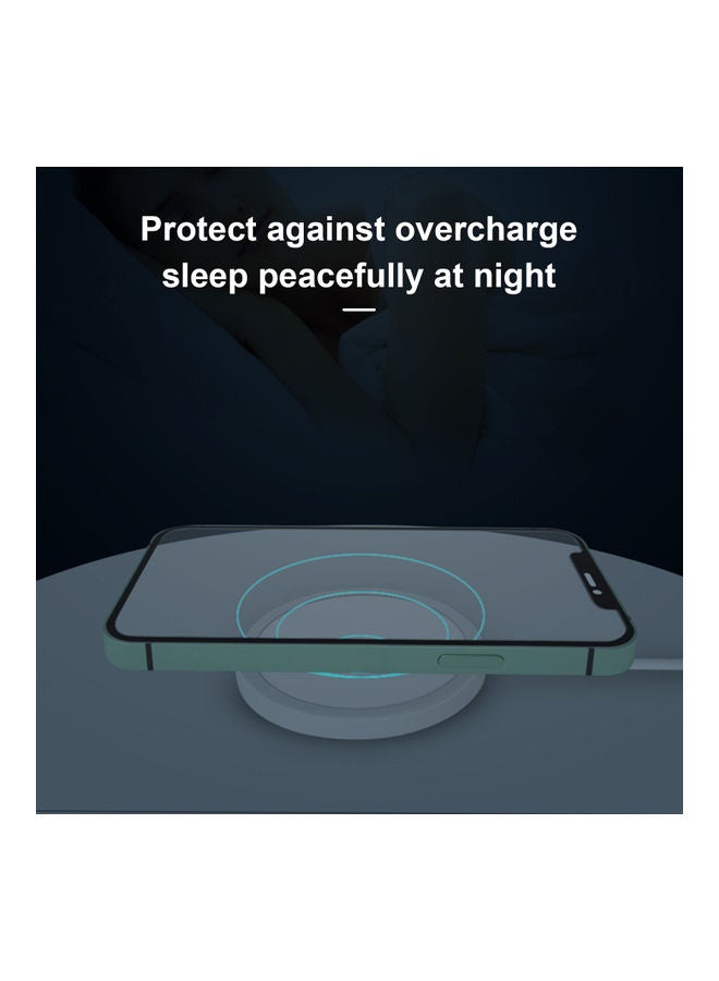 Generic - HSLG Wireless Magnetic Fast Charging Pad for iPhone 12/12 mini/12 pro/12 pro max and Huawei XiaoMi Silver - Image 1