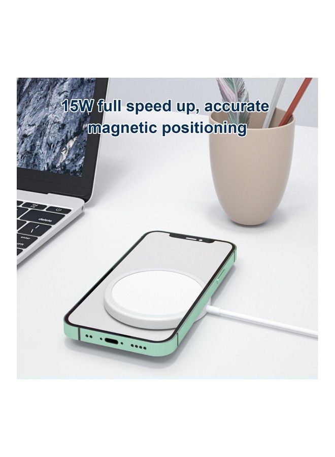 Generic - HSLG Wireless Magnetic Fast Charging Pad for iPhone 12/12 mini/12 pro/12 pro max and Huawei XiaoMi Silver - Image 1