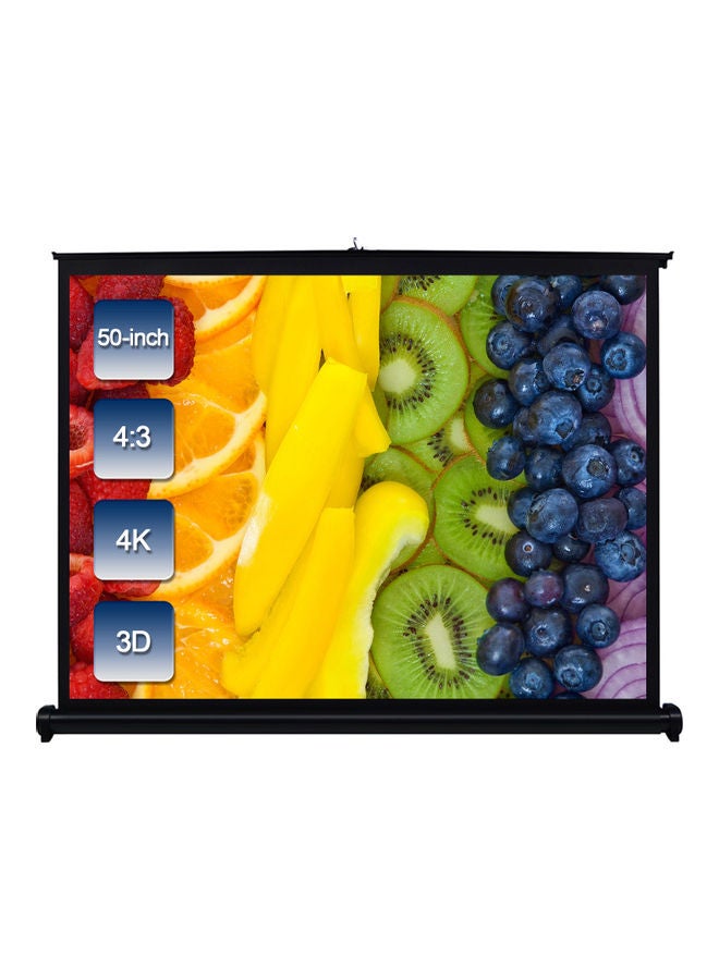 50-inch 4:3 HD Projector Screen V8303-3-V Black/White - Image 1