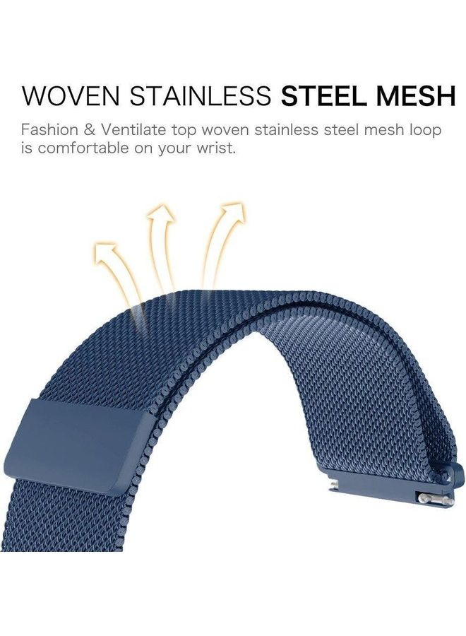 Bikson Loop Stainless Steel Smartwatch Strap Band For Huawei GT2/GT Navy Blue - Image 3