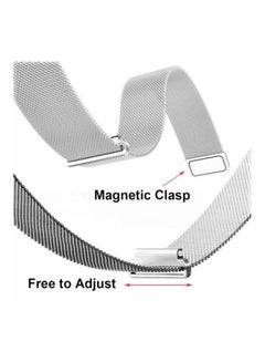 Bikson Loop Stainless Steel Smartwatch Strap Band For Samsung Galaxy Watch 46mm/Huawei GT2/Gear S3 Frontier/Classic/Honor Magic 2/Fossil 22mm Metallic White  - Image 5