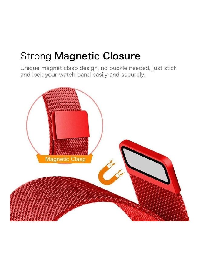 Bikson Loop Stainless Steel Smartwatch Strap Band For Huawei GT2/GT Red - Image 5