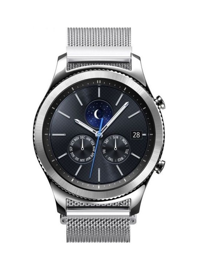 Bikson - Loop Stainless Steel Smartwatch Strap Band For Samsung Galaxy Watch 46mm/Huawei GT2/Gear S3 Frontier/Classic/Honor Magic 2/Fossil 22mm Sonic Silver - Image 1
