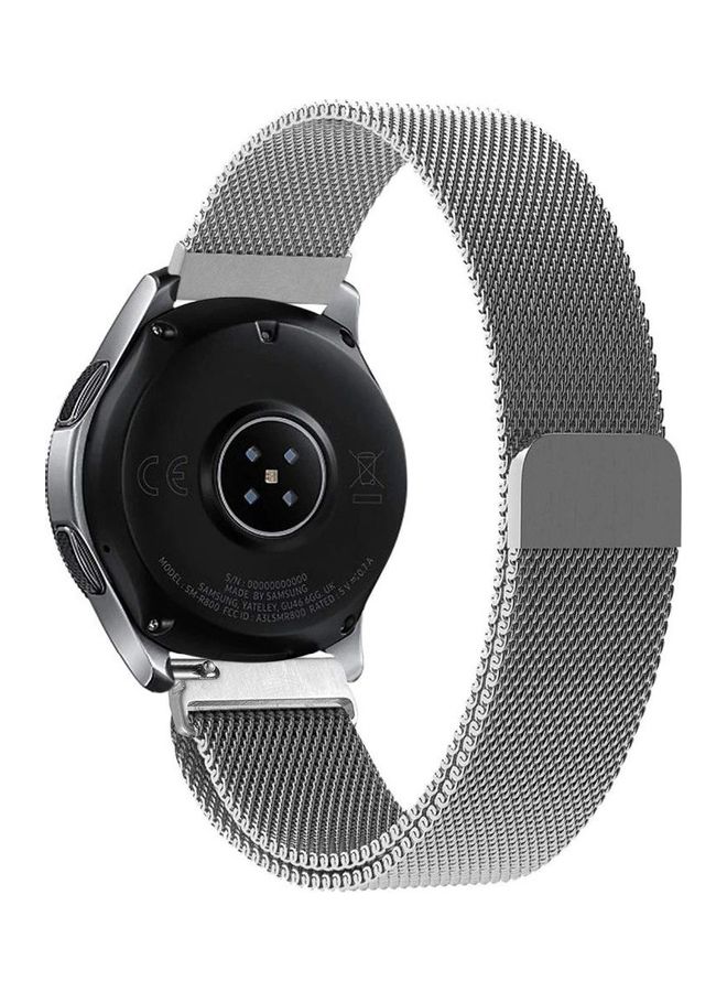 Bikson - Loop Stainless Steel Smartwatch Strap Band For Samsung Galaxy Watch 46mm/Huawei GT2/Gear S3 Frontier/Classic/Honor Magic 2/Fossil 22mm Sonic Silver - Image 1