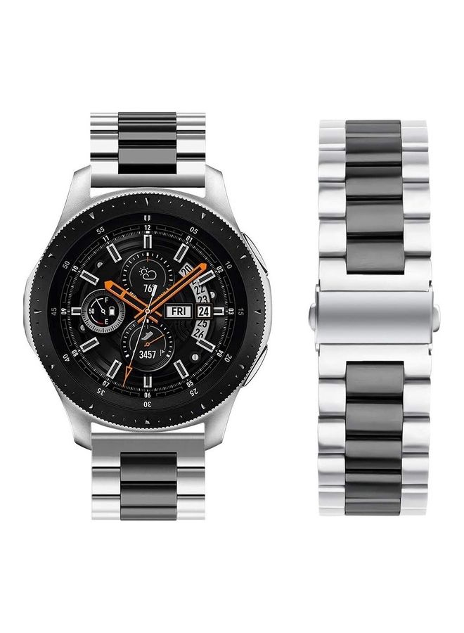 Classic Stainless Steel Smartwatch Strap Band For Samsung Galaxy Watch 46mm/Huawei GT2/Gear S3 Frontier/Classic/Honor Magic 2/Fossil 22mm Black/Silver - Image 2