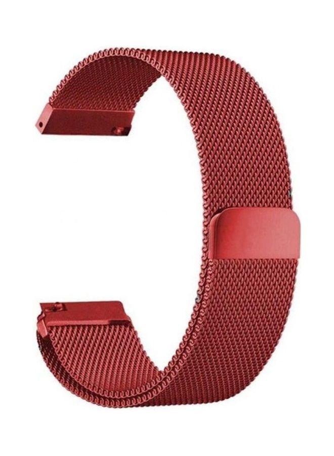 Bikson Loop Stainless Steel Smartwatch Strap Band For Samsung Galaxy Watch 46mm/Huawei GT2/Gear S3 Frontier/Classic/Honor Magic 2/Fossil 22mm Red - Image 4