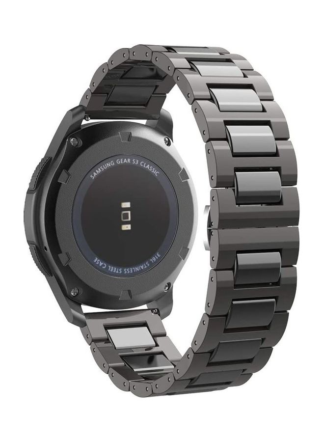 Classic Stainless Steel Smartwatch Strap Band For Samsung Galaxy Watch 46mm/Huawei GT2/Gear S3 Frontier/Classic/Honor Magic 2/Fossil 22mm Black - Image 1