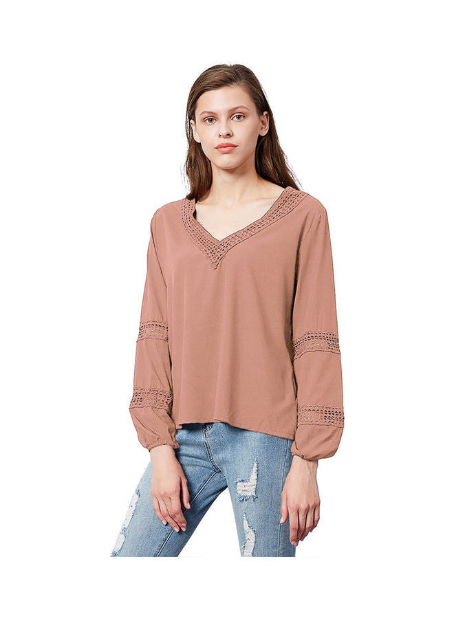 Casual Polyester Blouse Pink