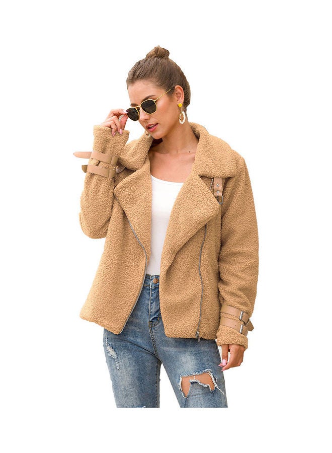 Solid Plush Thermal Jacket Khaki  - Image 1