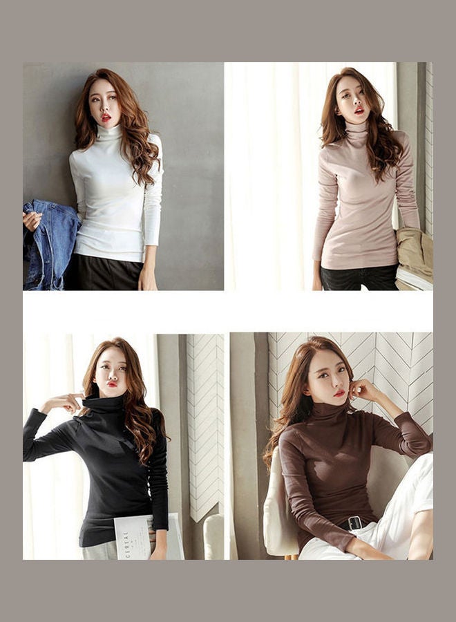 Solid Long Sleeves T-Shirt Brown - Image 4