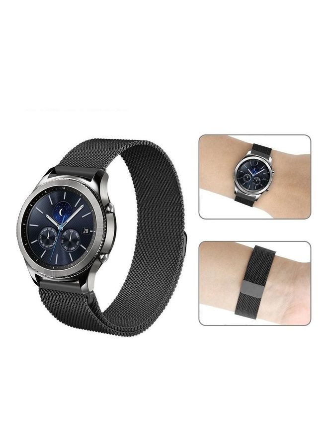 Bikson - Loop Stainless Steel Smartwatch Strap Band For Samsung Galaxy Watch 46mm/Huawei GT2/Gear S3 Frontier/Classic/Honor Magic 2/Fossil 22mm Space Black - Image 1