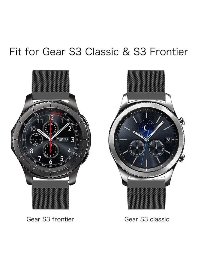 Bikson - Loop Stainless Steel Smartwatch Strap Band For Samsung Galaxy Watch 46mm/Huawei GT2/Gear S3 Frontier/Classic/Honor Magic 2/Fossil 22mm Space Black - Image 1