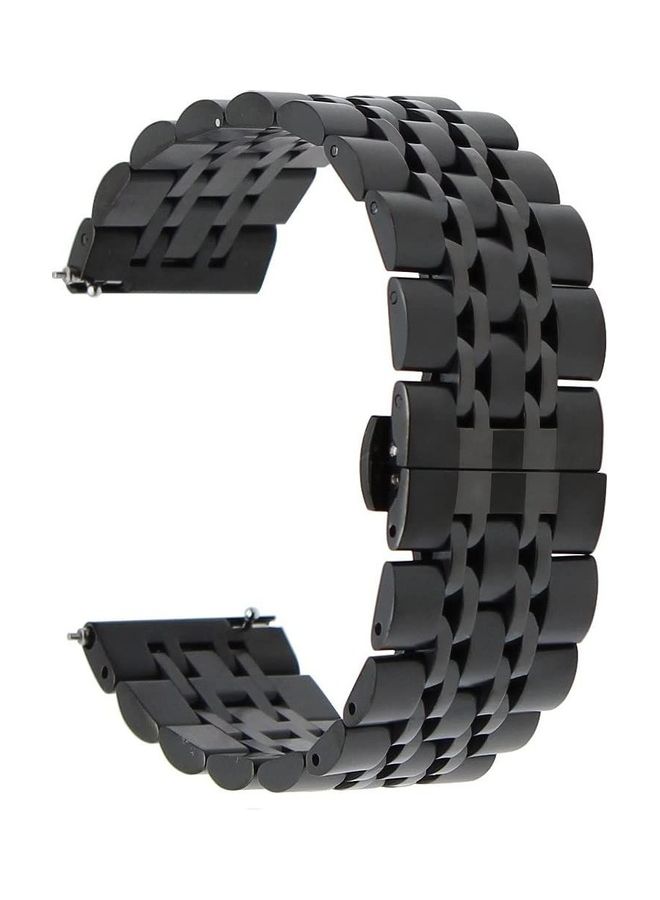 Classic Stainless Steel Smartwatch Strap Band For Samsung Galaxy Watch 46mm/Huawei GT2/Gear S3 Frontier/Classic/Honor Magic 2/Fossil 22mm Black - Image 1