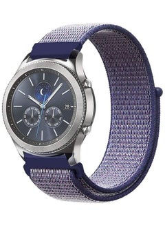 Bikson Casual Woven Nylon Strap Smartwatch Band For Samsung Galaxy Gear 46 mm Purple/White  - Image 1