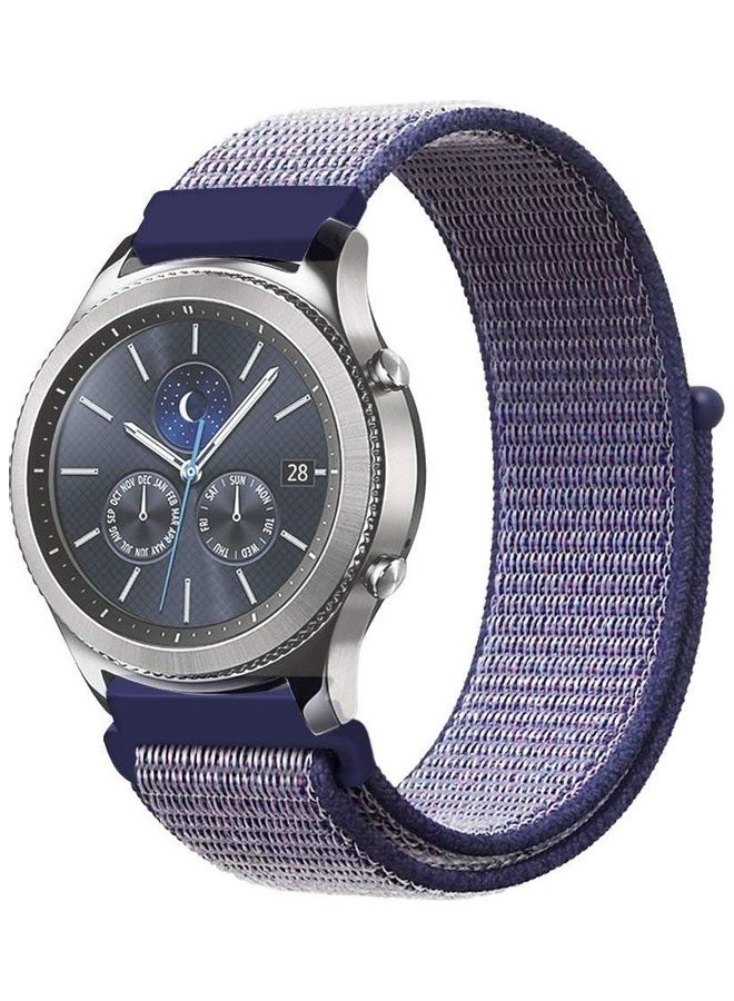 Bikson Casual Woven Nylon Strap Smartwatch Band For Samsung Galaxy Gear 46 mm Purple/White  - Image 1