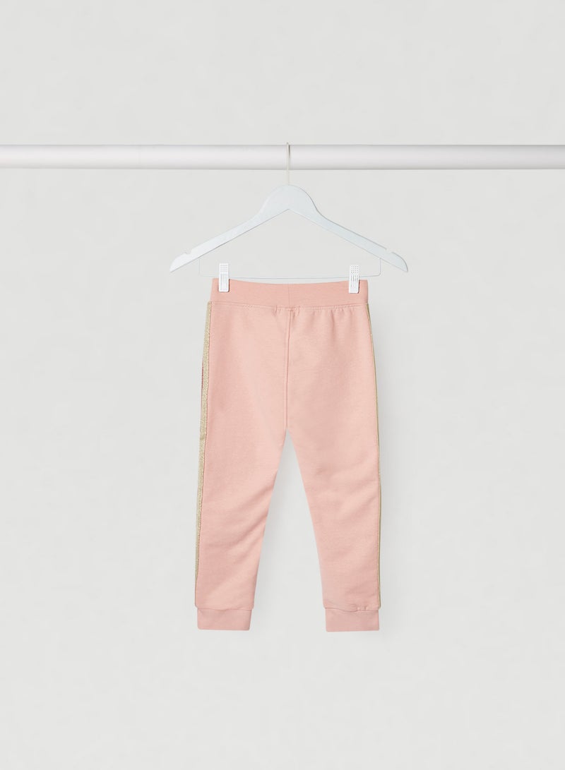 NAME IT - Kids Side Stripe Sweatpants Mellow Rose - Image 1
