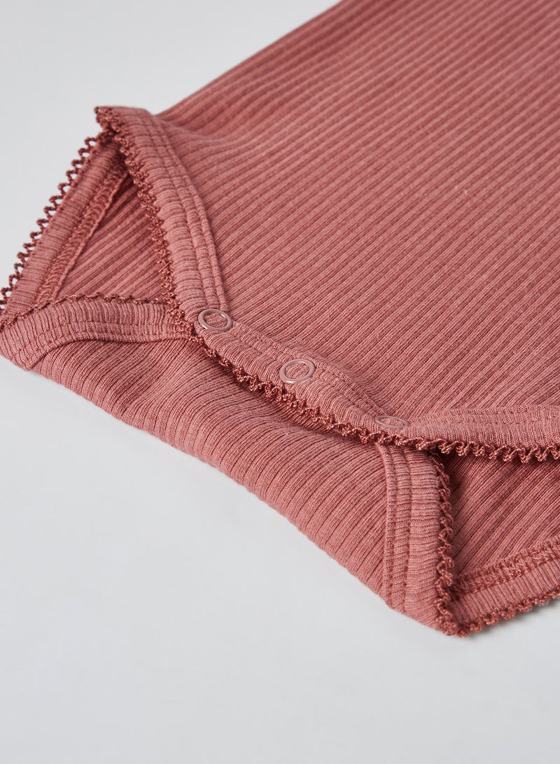 NAME IT - Baby Ribbed Onesie Withered Rose - Image 1