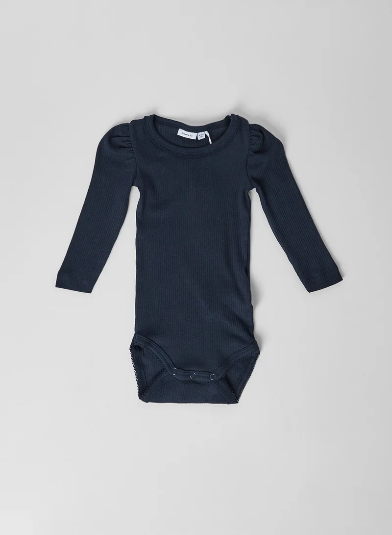 NAME IT Baby Girls Ribbed Onesie Dark Sapphire