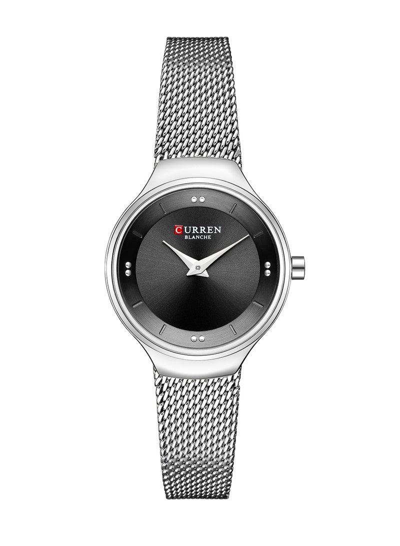 CURREN - Women's Waterproof Stainless Steel Mesh BAnd Quartz Watch 9028 - 27 mm - Silver - Image 1