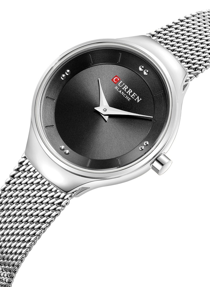 CURREN - Women's Waterproof Stainless Steel Mesh BAnd Quartz Watch 9028 - 27 mm - Silver - Image 1