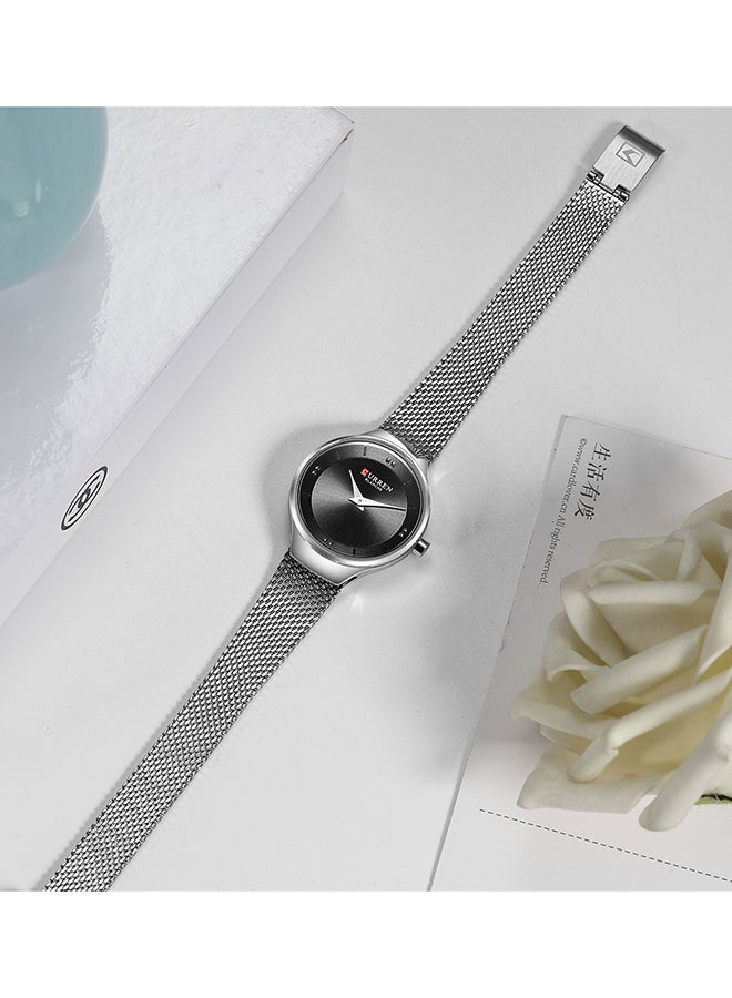 CURREN - Women's Waterproof Stainless Steel Mesh BAnd Quartz Watch 9028 - 27 mm - Silver - Image 1