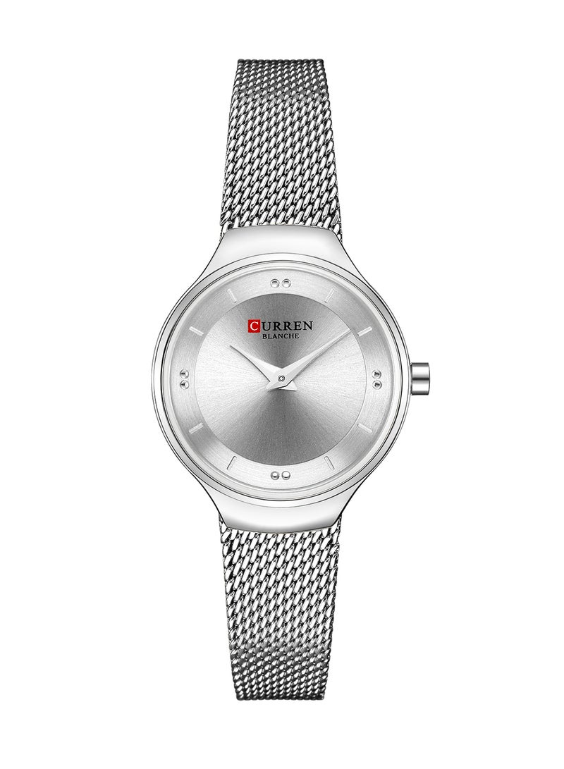 CURREN - Women's Waterproof Stainless Steel Mesh BAnd Quartz Watch 9028 - 27 mm - Silver - Image 1