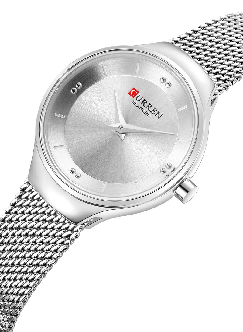 CURREN - Women's Waterproof Stainless Steel Mesh BAnd Quartz Watch 9028 - 27 mm - Silver - Image 1