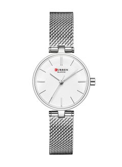 Women's Waterproof Stainless Steel Mesh BAnd Quartz Watch 9038 - 27 mm - Silver