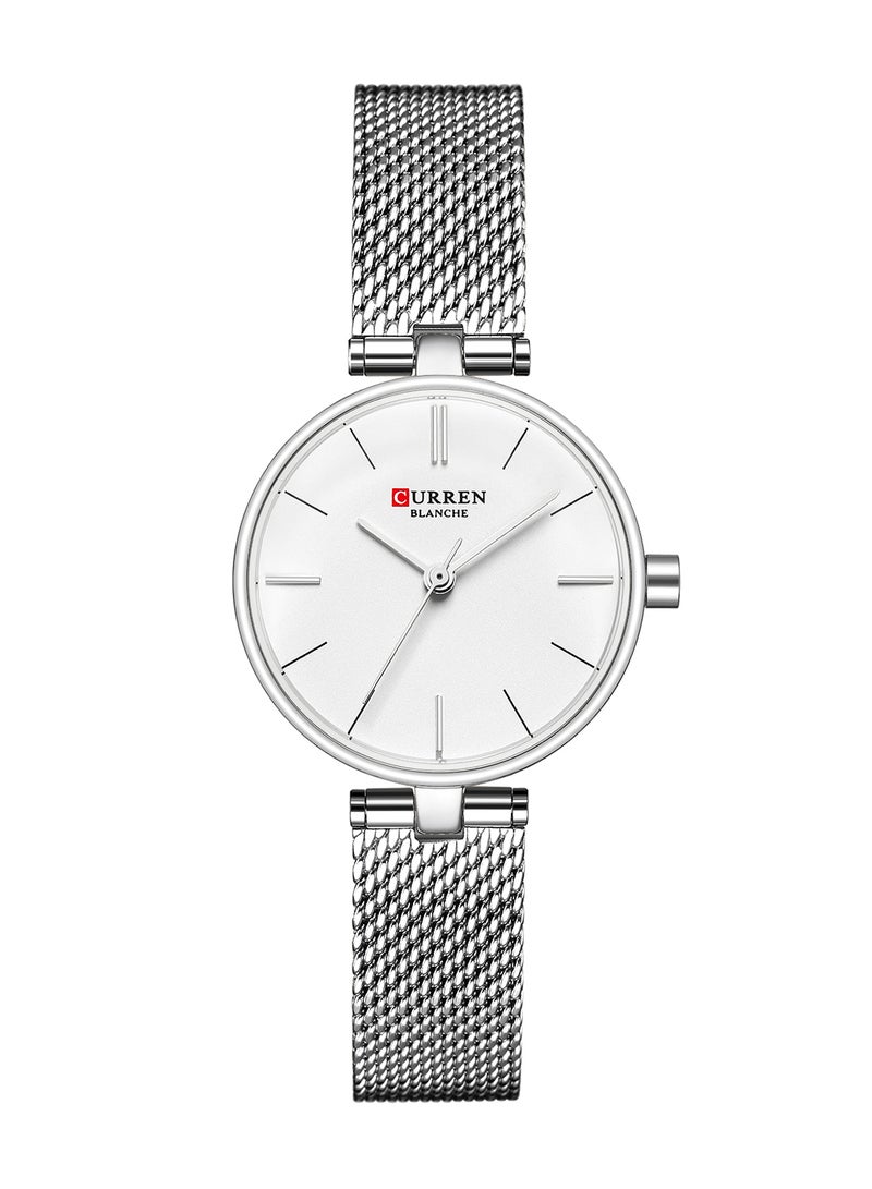 CURREN - Women's Waterproof Stainless Steel Mesh BAnd Quartz Watch 9038 - 27 mm - Silver - Image 1