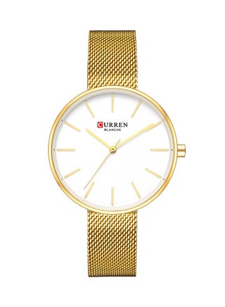 Women's Waterproof Simple Stainless Steel Mesh BAnd Quartz Watch 9042 - 36 mm - Gold - v1608691436/N42995166A_1