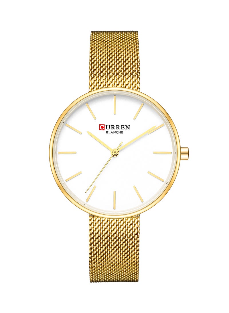 CURREN - Women's Waterproof Simple Stainless Steel Mesh BAnd Quartz Watch 9042 - 36 mm - Gold - Image 1
