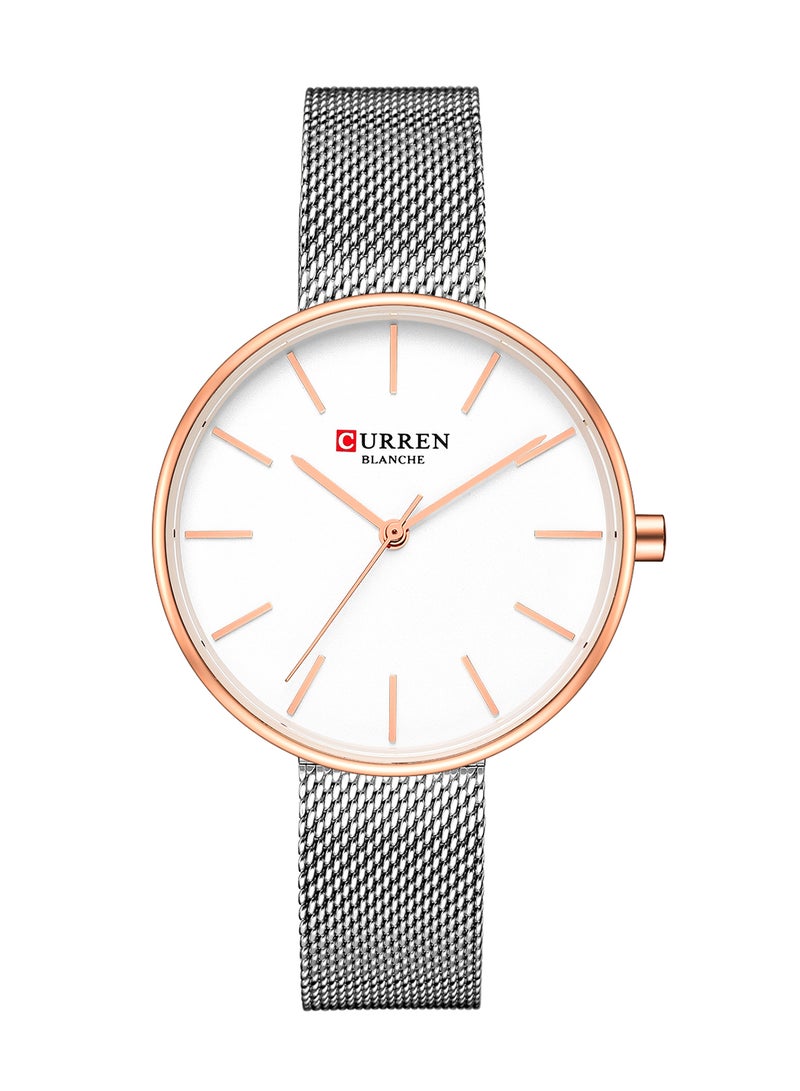 CURREN - Women's Waterproof Simple Stainless Steel Mesh BAnd Quartz Watch 9042 - 36 mm - Silver - Image 1