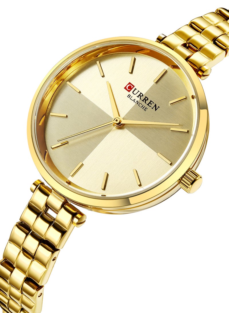 Women's Waterproof Metal Quartz Watch 9043 - 34 mm - Gold - v1608691439/N42995173A_2