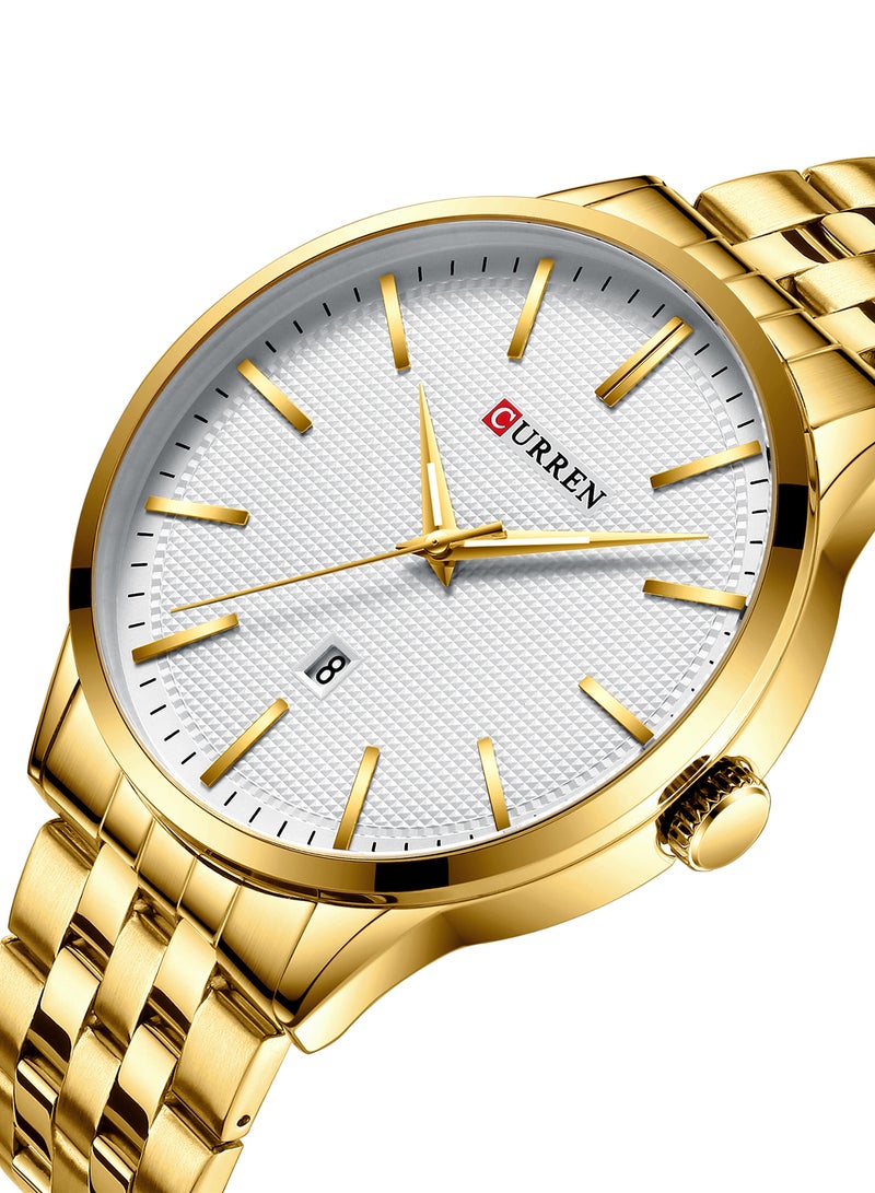 CURREN Men's Waterproof Stainless Steel BAnd Quartz Watch 8364 - 45 mm - Gold - Image 2