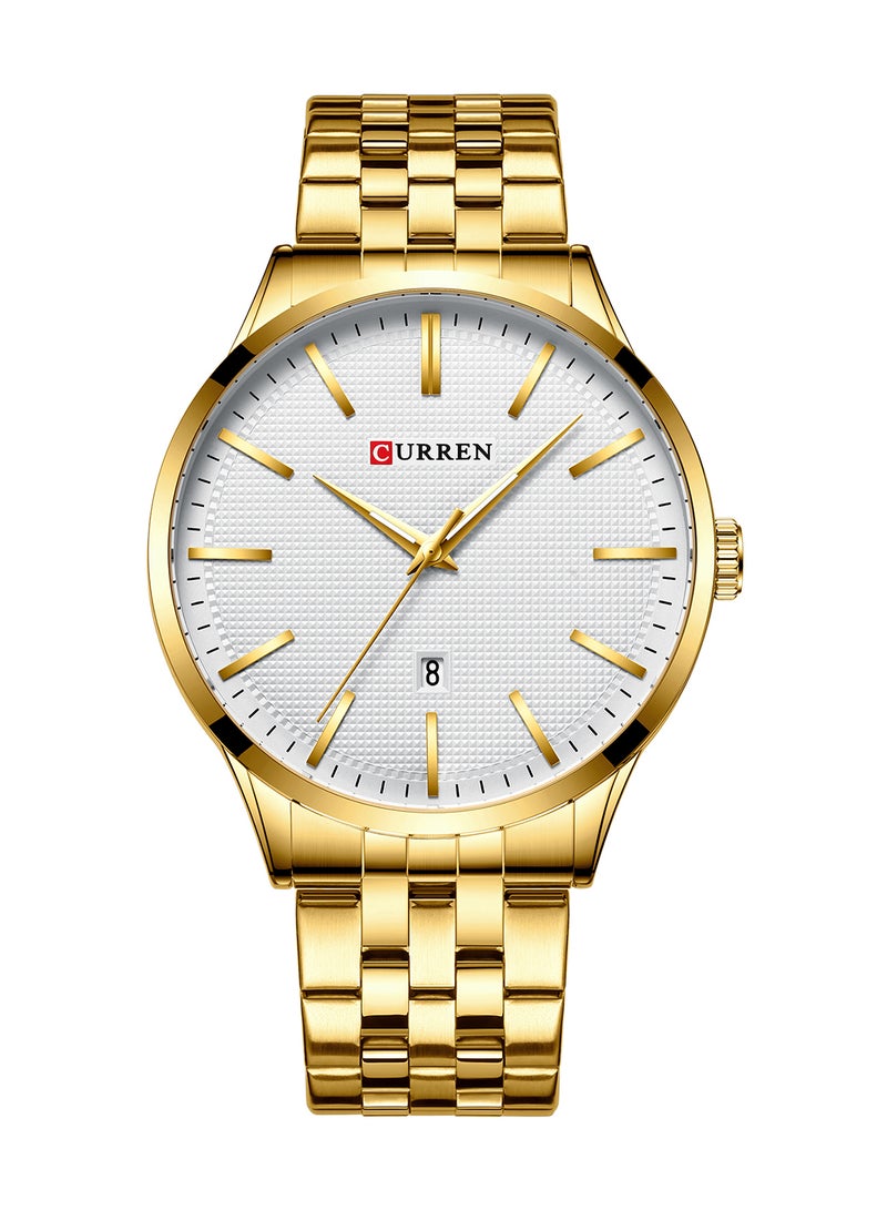 CURREN Men's Waterproof Stainless Steel BAnd Quartz Watch 8364 - 45 mm - Gold - Image 1