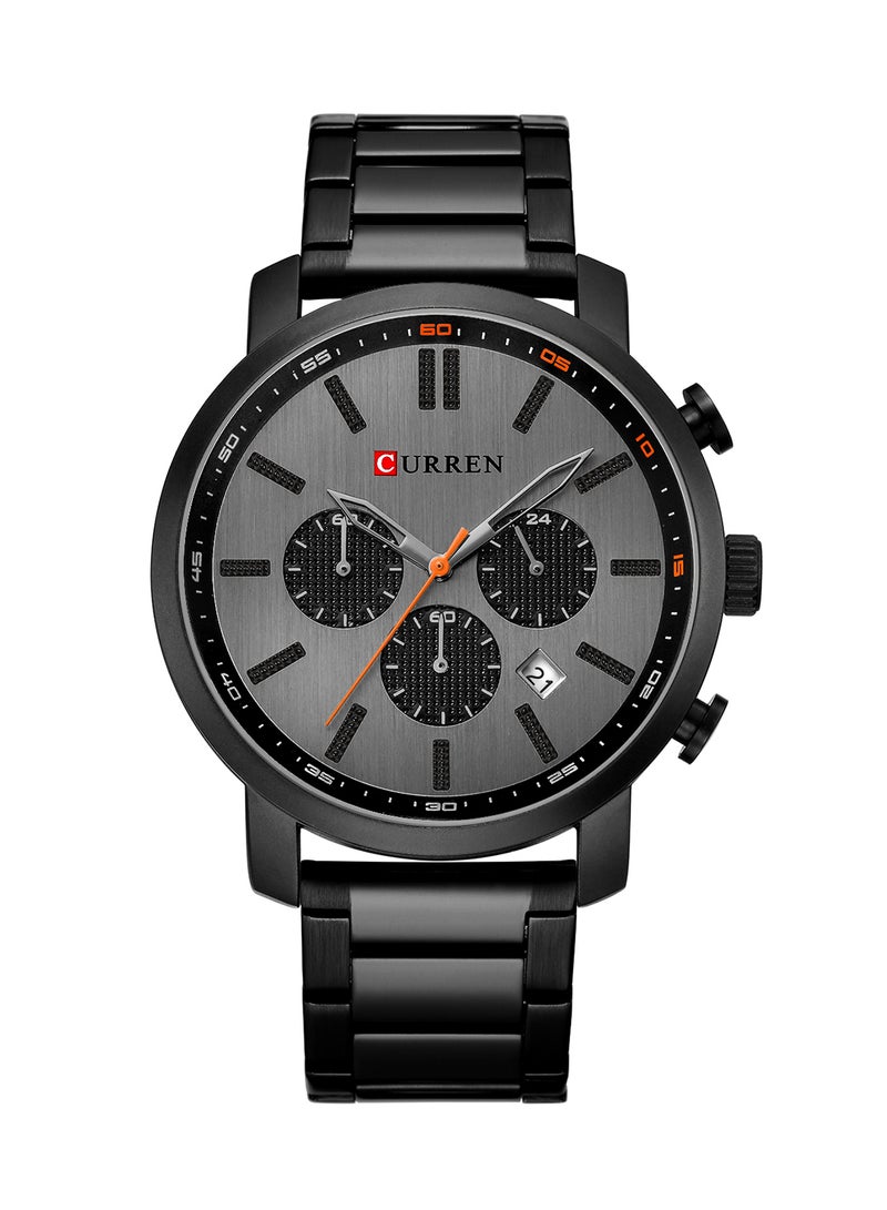 CURREN Men's Chronograph Waterproof Stainless Steel BAnd Casual Quartz Watch 8315 - 46 mm - Black - Image 1