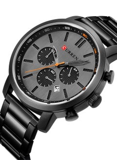 CURREN Men's Chronograph Waterproof Stainless Steel BAnd Casual Quartz Watch 8315 - 46 mm - Black  - Image 2