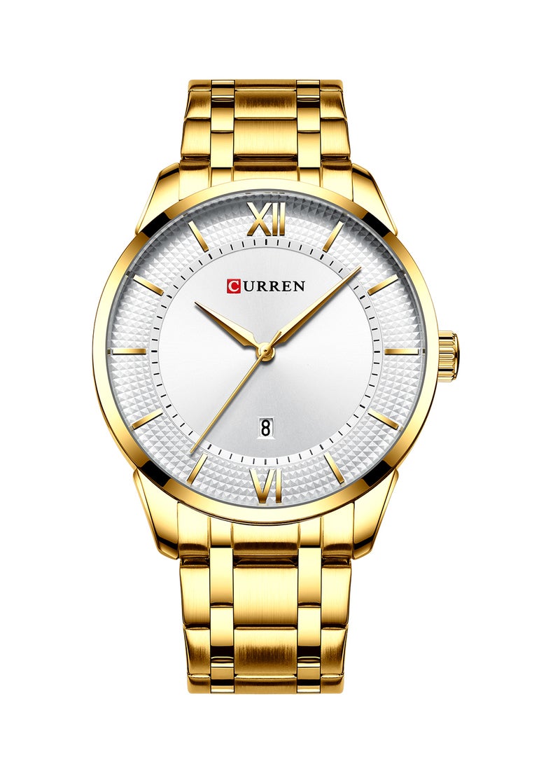 CURREN - Men's Waterproof Stainless Steel BAnd Casual Quartz Watch 8356 - 42 mm - Gold - Image 1