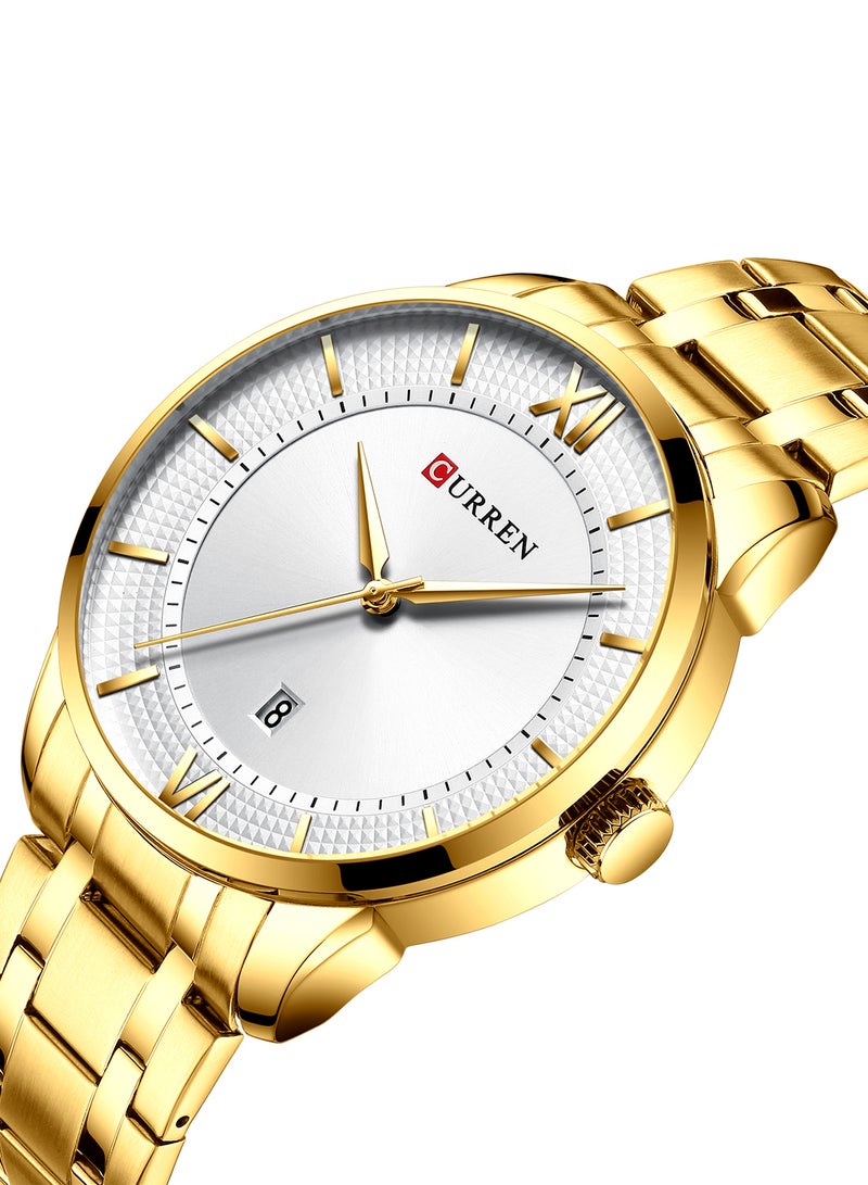 CURREN - Men's Waterproof Stainless Steel BAnd Casual Quartz Watch 8356 - 42 mm - Gold - Image 1