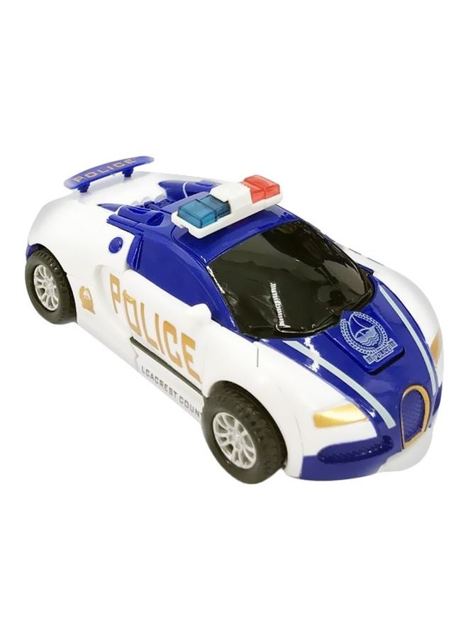 Beauenty Police Car Pull Back Bump Into Transformation Toy Blue - Image 1