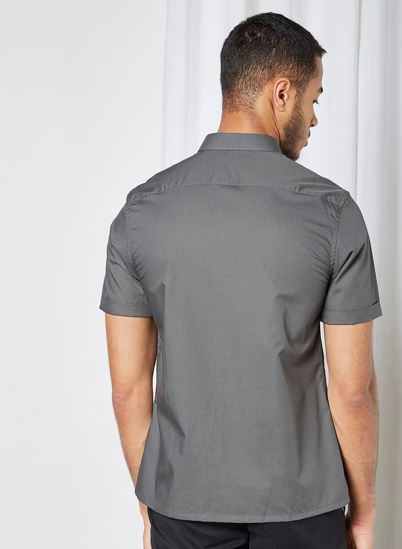 STATE 8 Basic Short Sleeve Shirt Grey