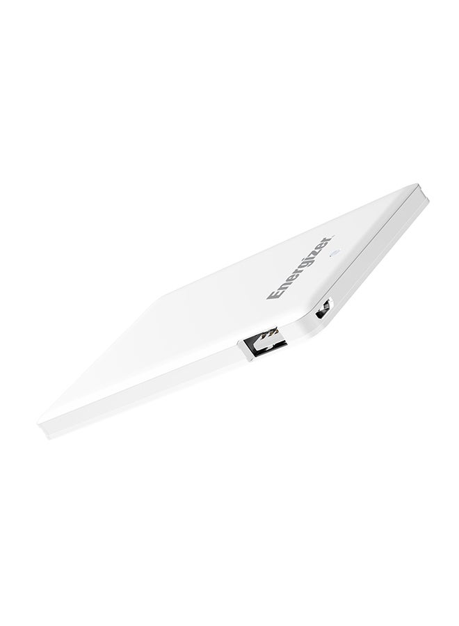 2500.0 mAh Fast Charging Powerbank, LCD status Display, Handy Compact Design with PowerSafe Management White