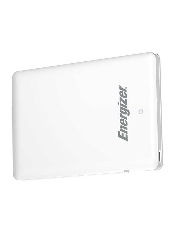 2500.0 mAh Fast Charging Powerbank, LCD status Display, Handy Compact Design with PowerSafe Management White