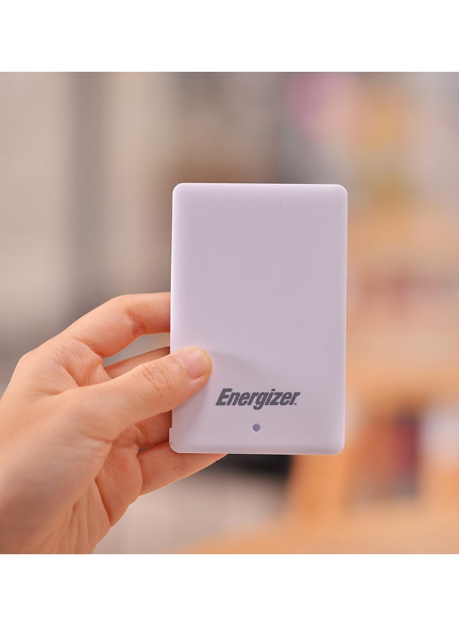 2500.0 mAh Fast Charging Powerbank, LCD status Display, Handy Compact Design with PowerSafe Management White