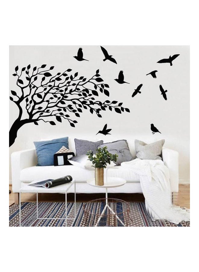 Fast Print Wall Decal Removable Decor DIY Art Home Room Office Improvement Tree Wall Sticker Black 83x60cm - Image 1
