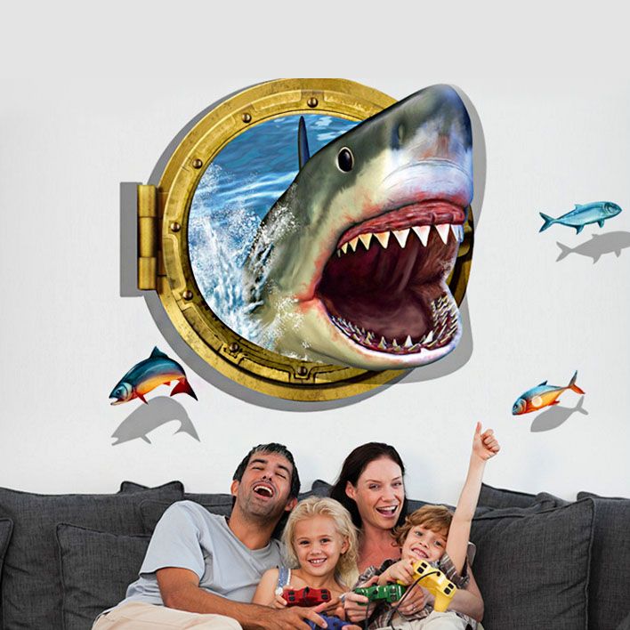 Fast Print 3D Submarine World under sea Removable Wall Art Sticker Decal Multicolor 60x90cm - Image 4