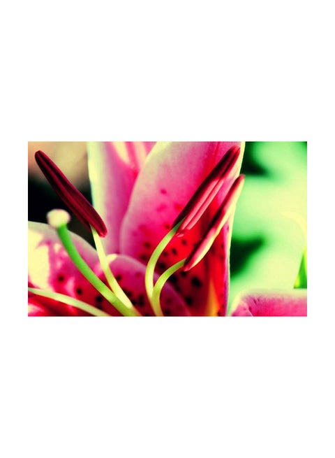 Lily Flower Printed Canvas Fabric Print Multicolor 100x70cm