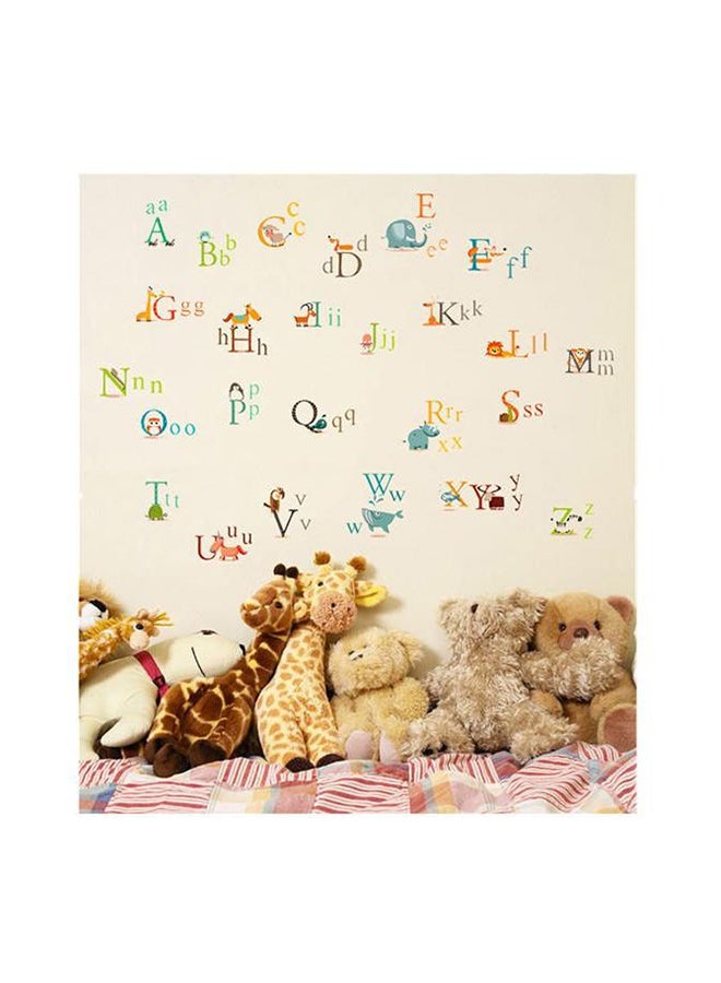 Fast Print 26 English Letters Character Alphabet Vinyl Wall Decals Animal removable Sticker for School Classroom Nursery Children Bedroom Kids Room Decor Small size Multicolor 90x60cm - Image 1