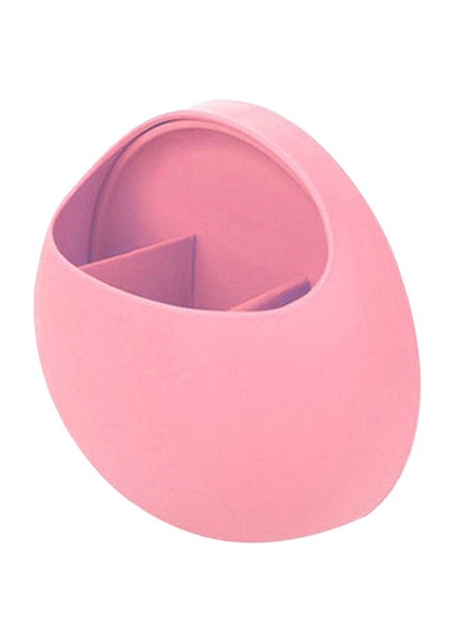 حامل معجون أسنان متعدد الوظائف مع أداة امتصاص للتثبيت على الحائط وردي